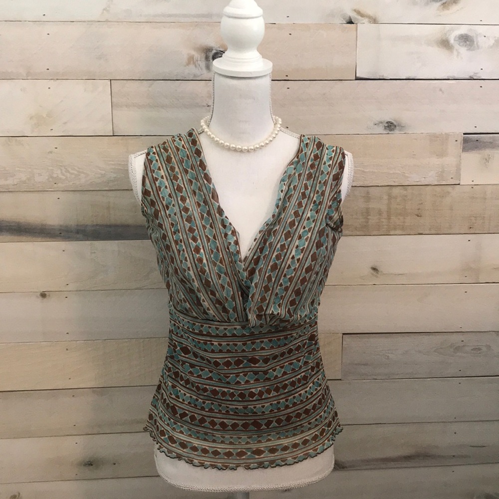 ⚜️ Axcess Brown & Teal Top - Size M